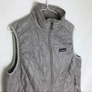 Patagonia nano puff vest light gray large Like new